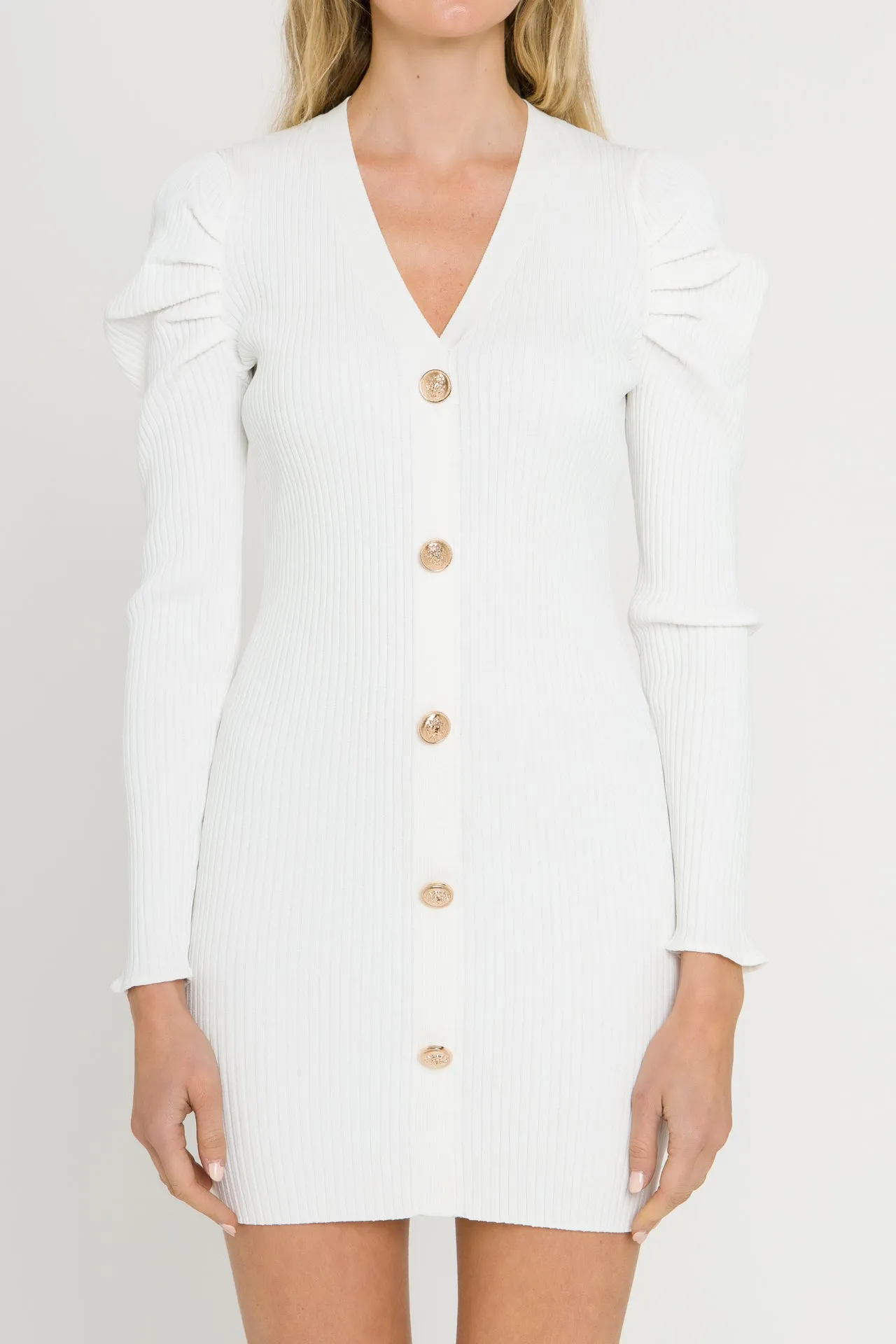 Endless Rose - Plunging V-Neck Knit Dress