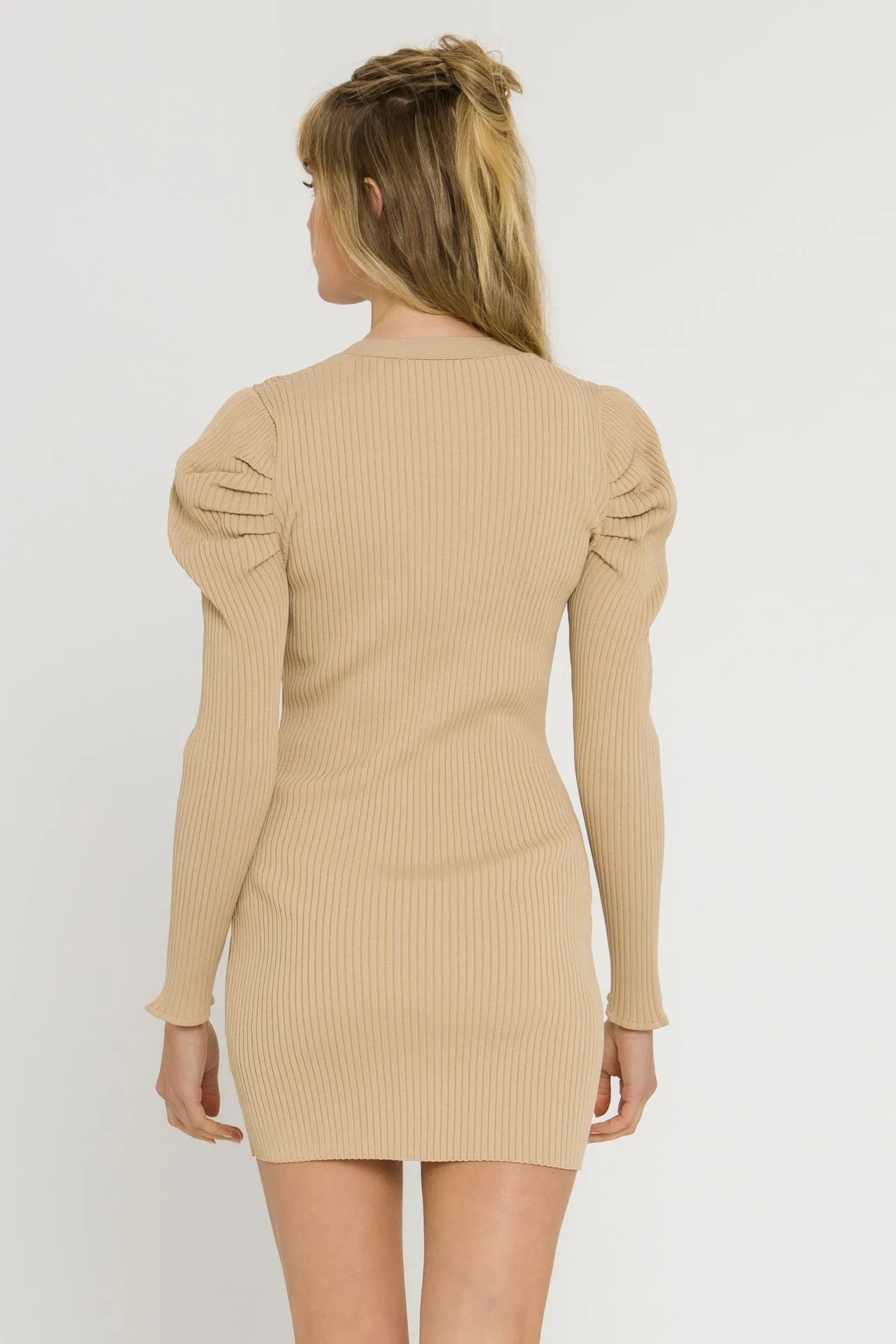 Endless Rose - Plunging V-Neck Knit Dress