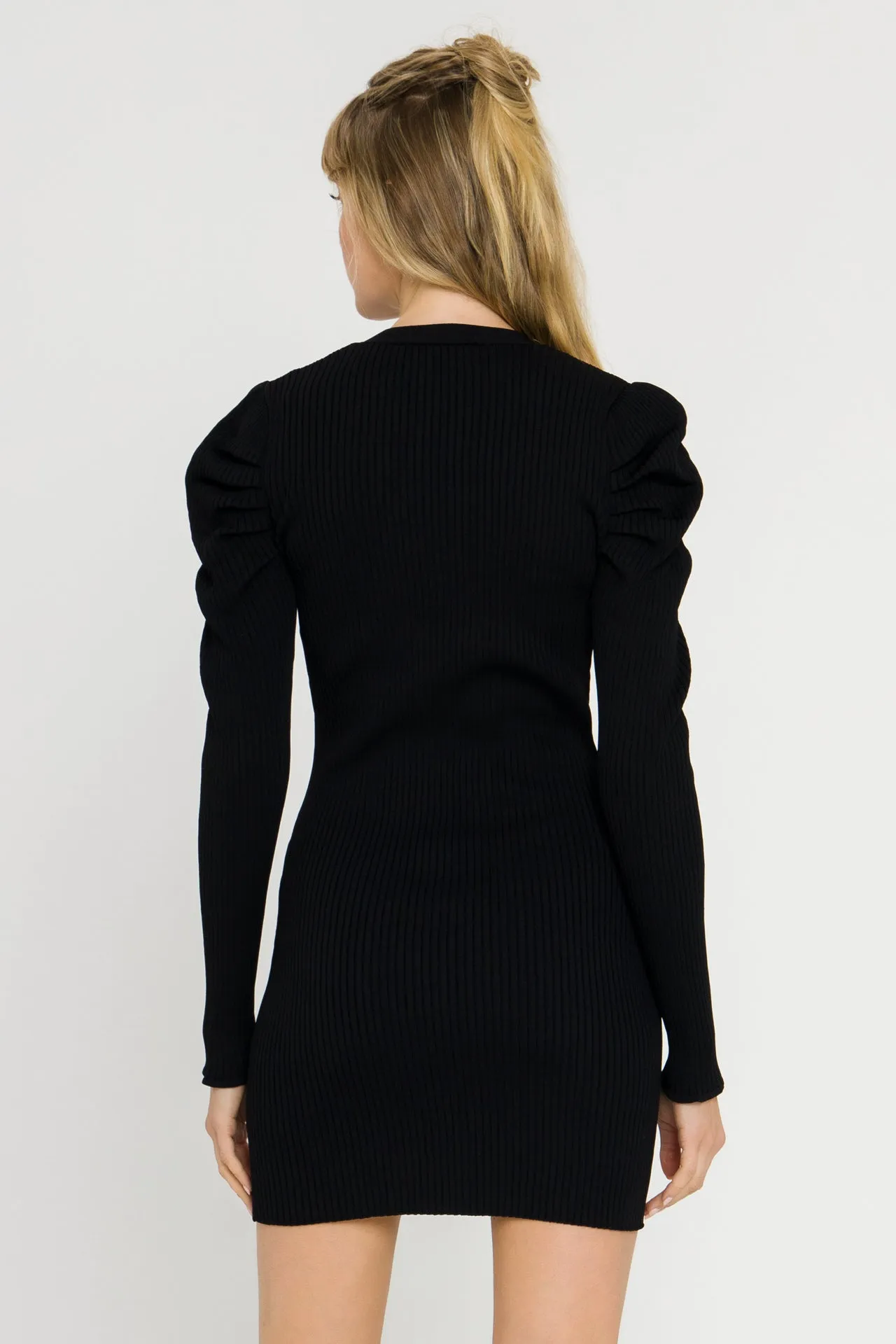 Endless Rose - Plunging V-Neck Knit Dress