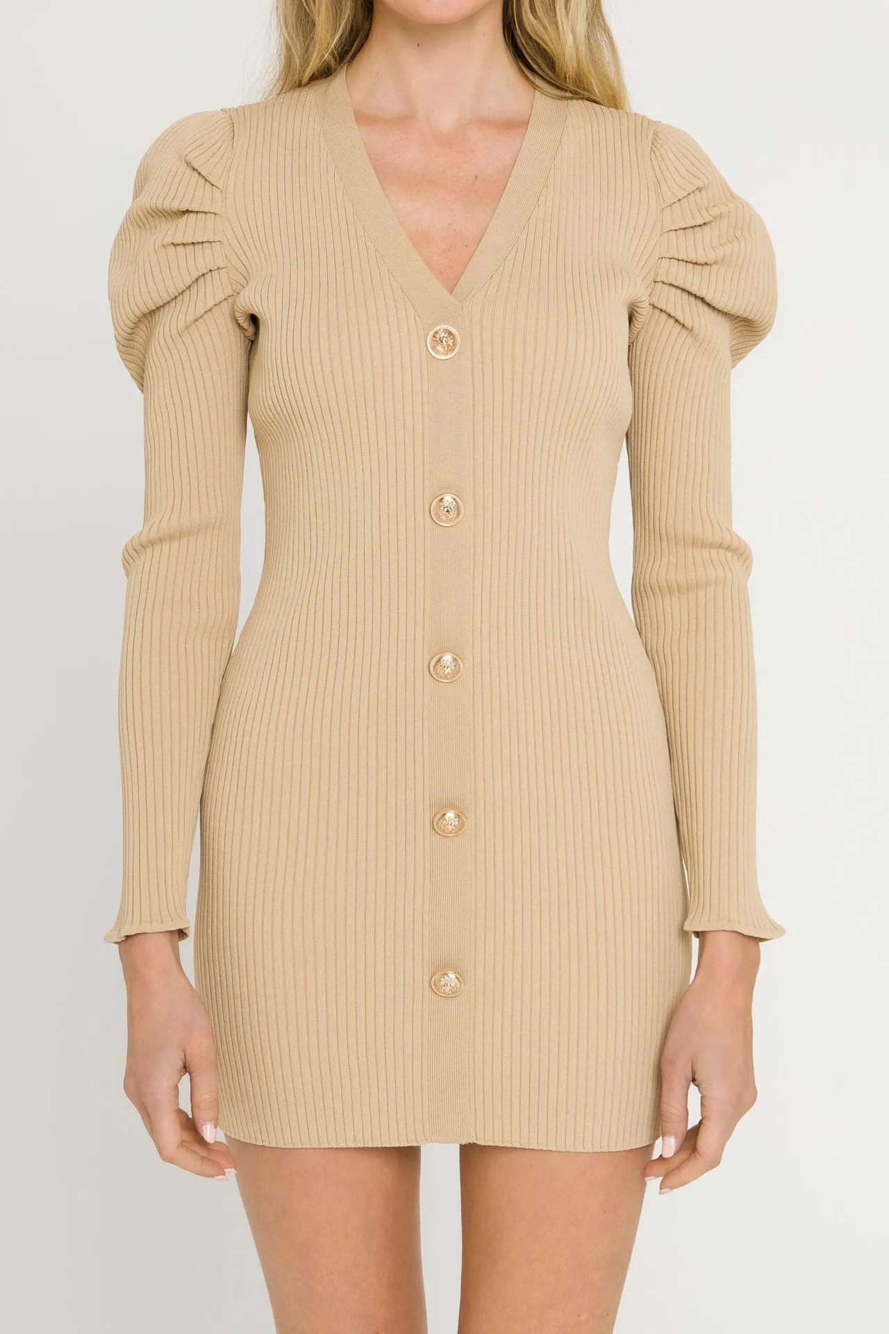 Endless Rose - Plunging V-Neck Knit Dress