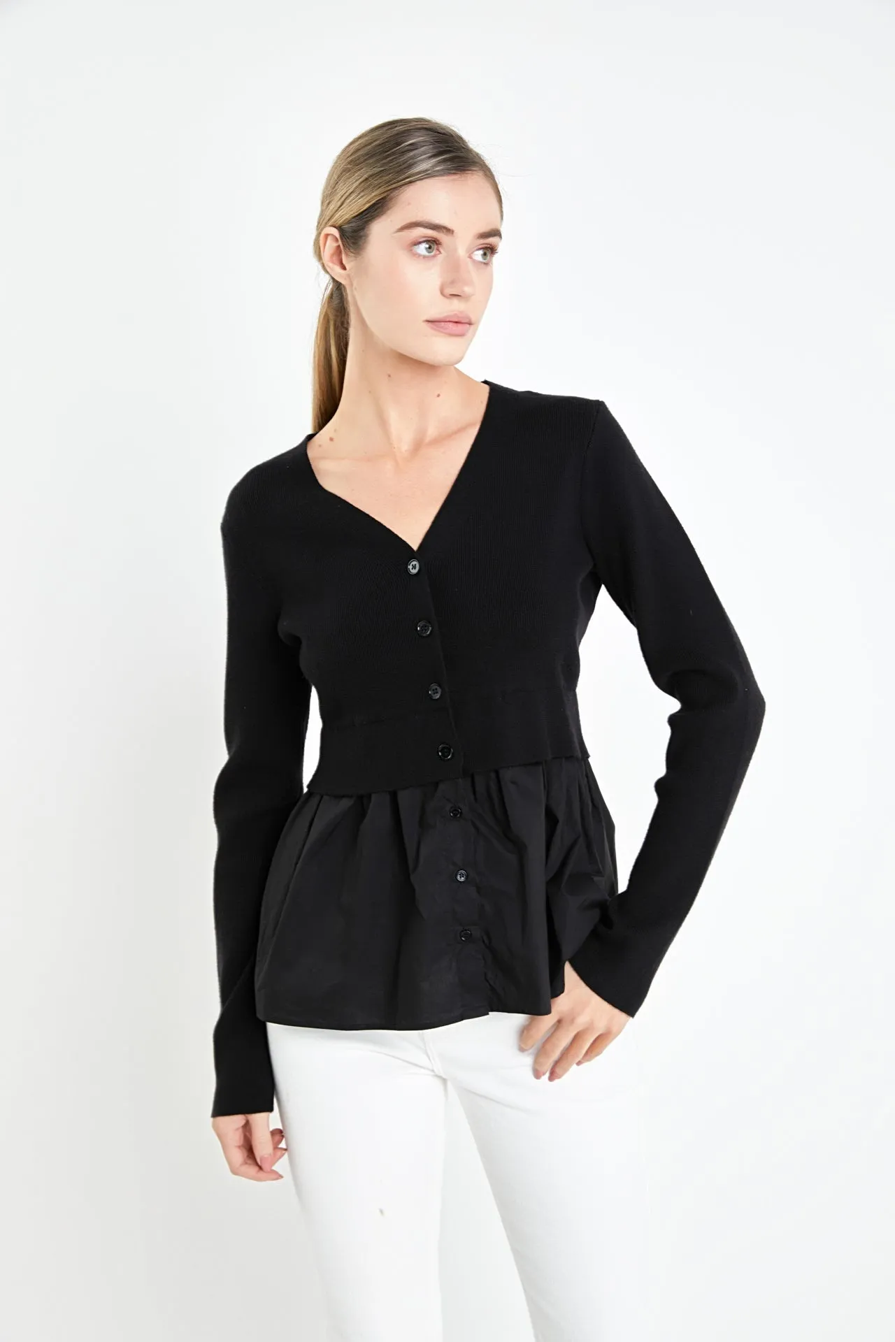 English Factory - Mix Media Cardigan