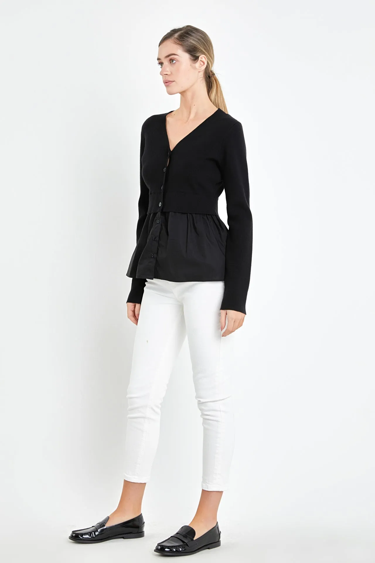 English Factory - Mix Media Cardigan