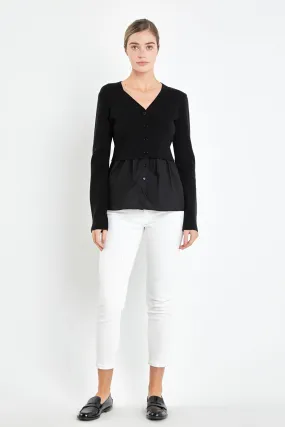 English Factory - Mix Media Cardigan