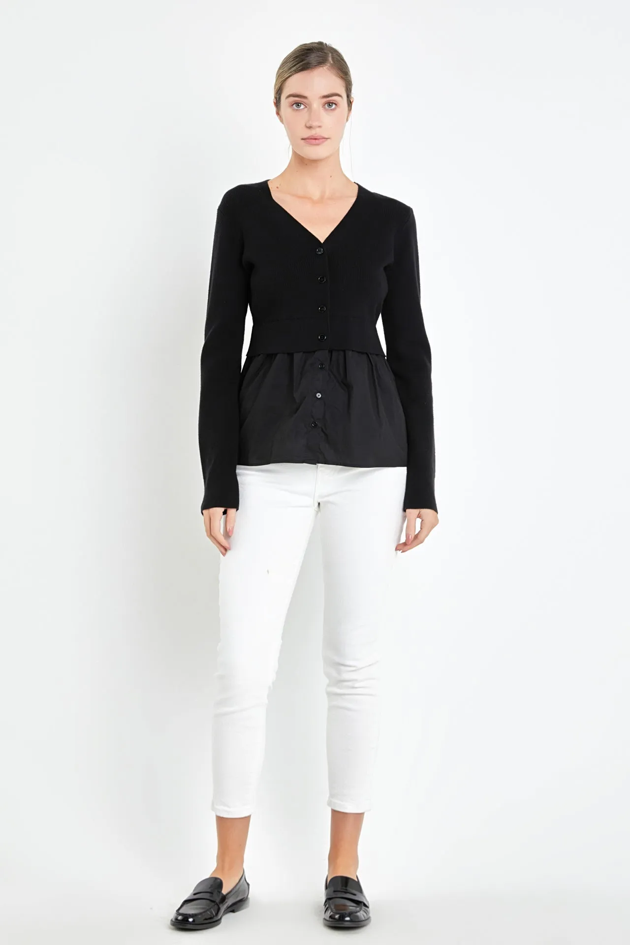 English Factory - Mix Media Cardigan