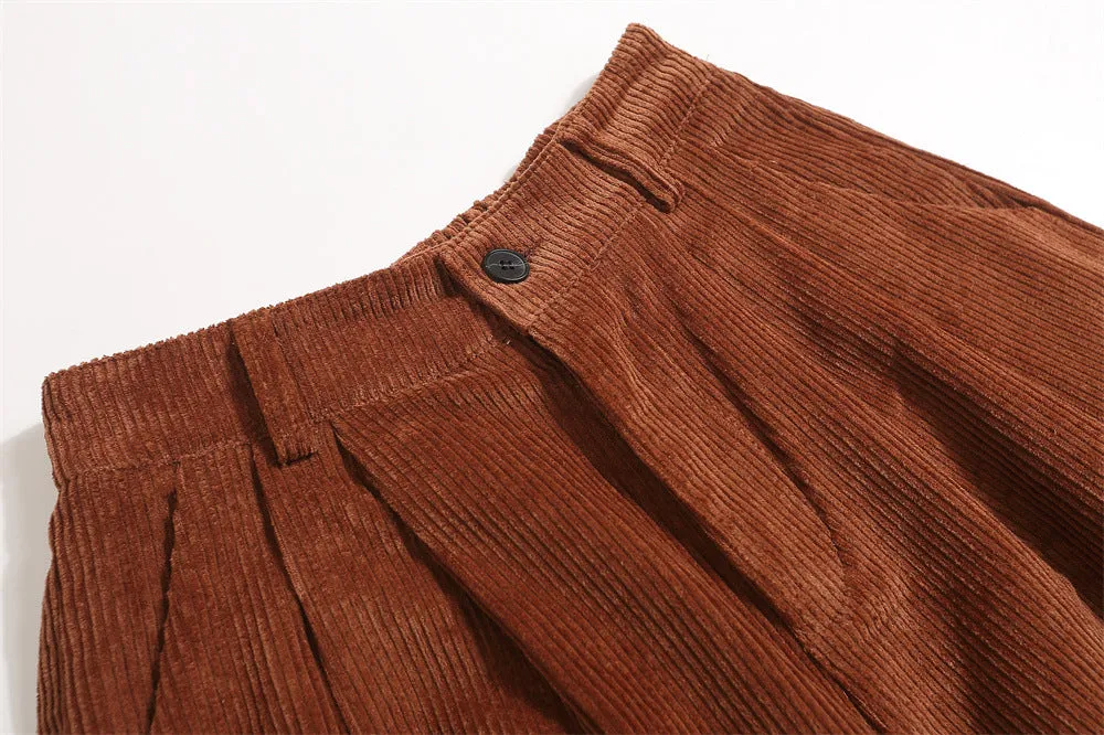 Fashion Personality Corduroy Loose Shorts Men