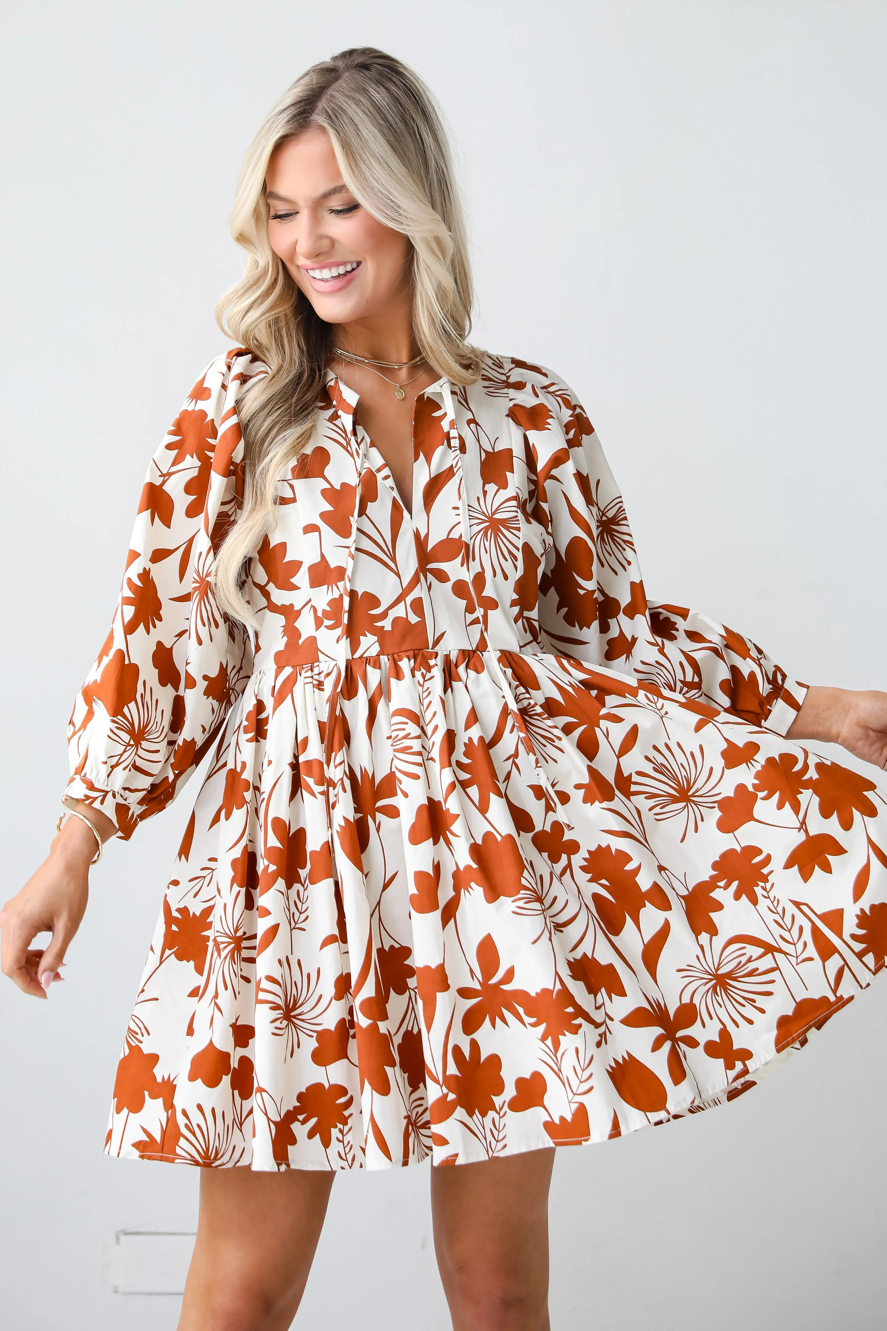 FINAL SALE - Pretty Whimsy Floral Babydoll Mini Dress