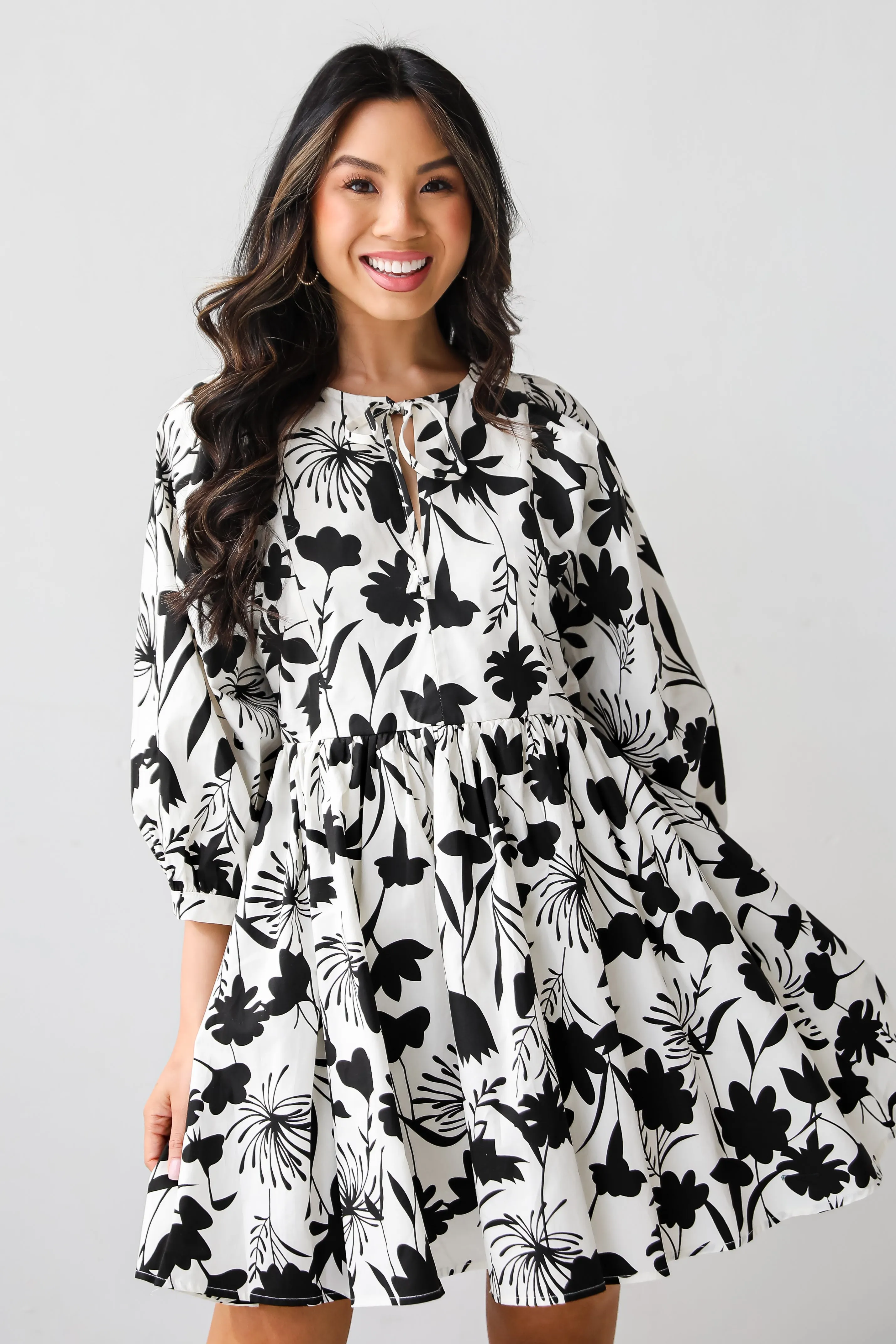 FINAL SALE - Pretty Whimsy Floral Babydoll Mini Dress