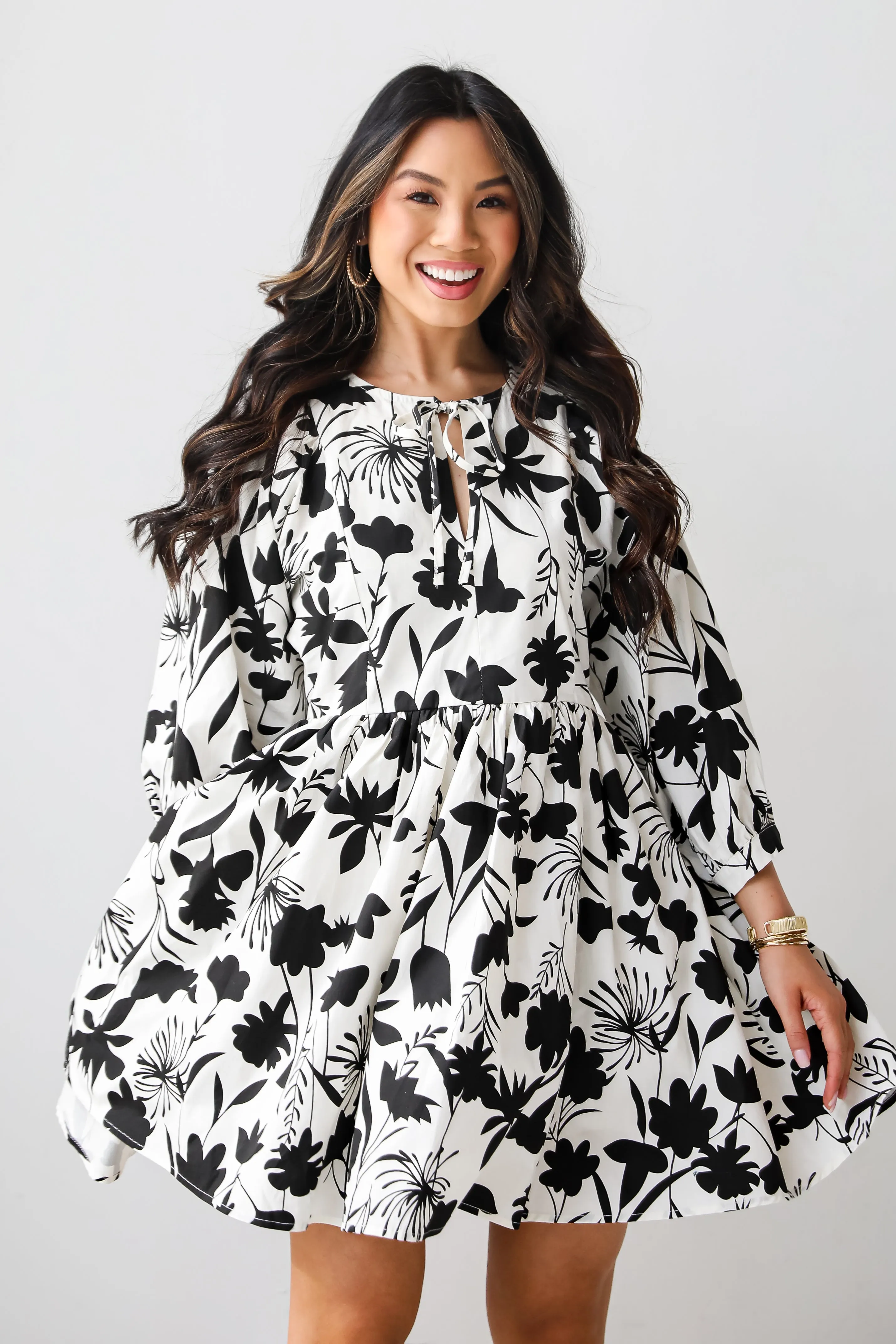 FINAL SALE - Pretty Whimsy Floral Babydoll Mini Dress