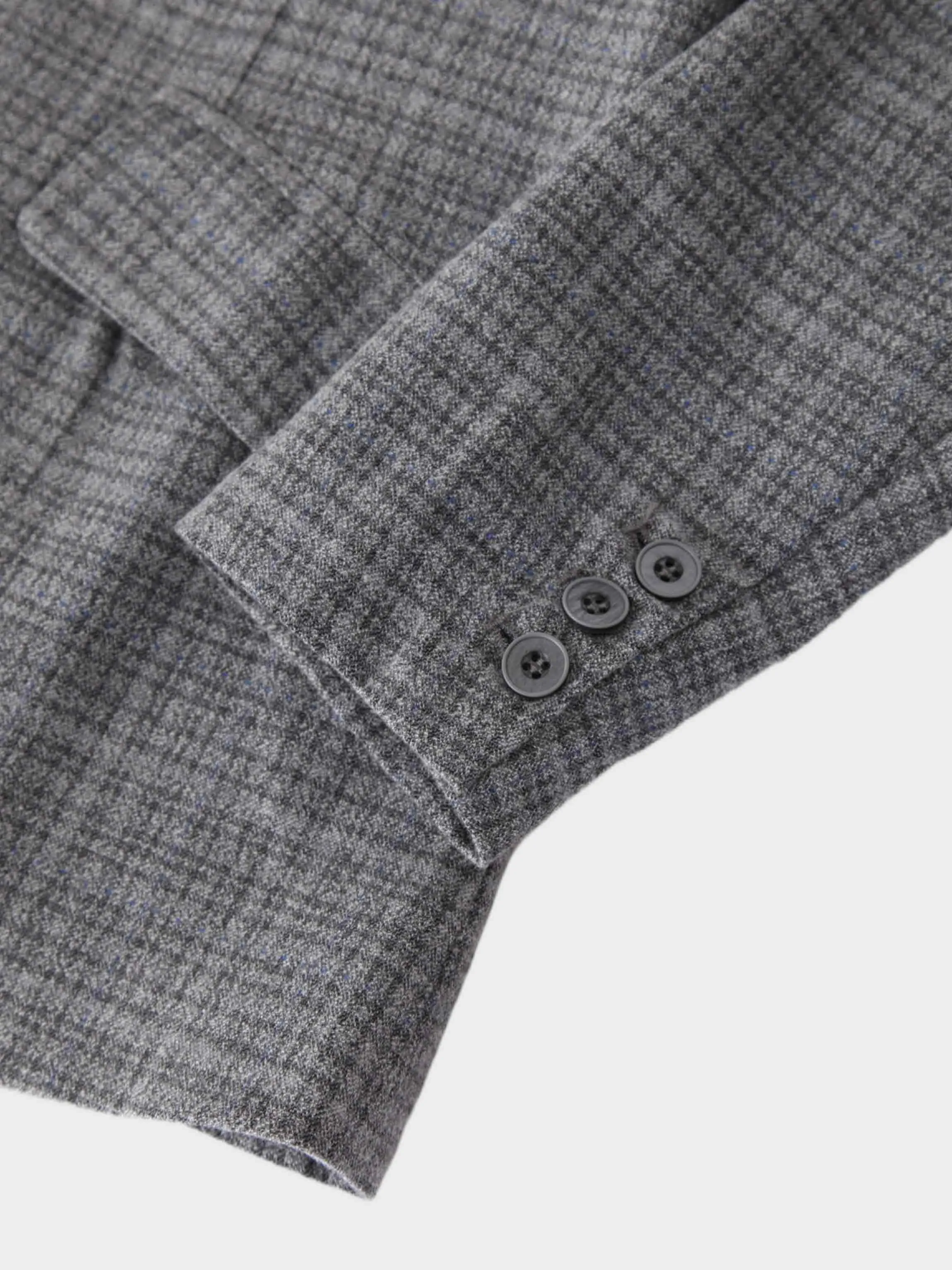Fitted Blazer-Grey Plaid
