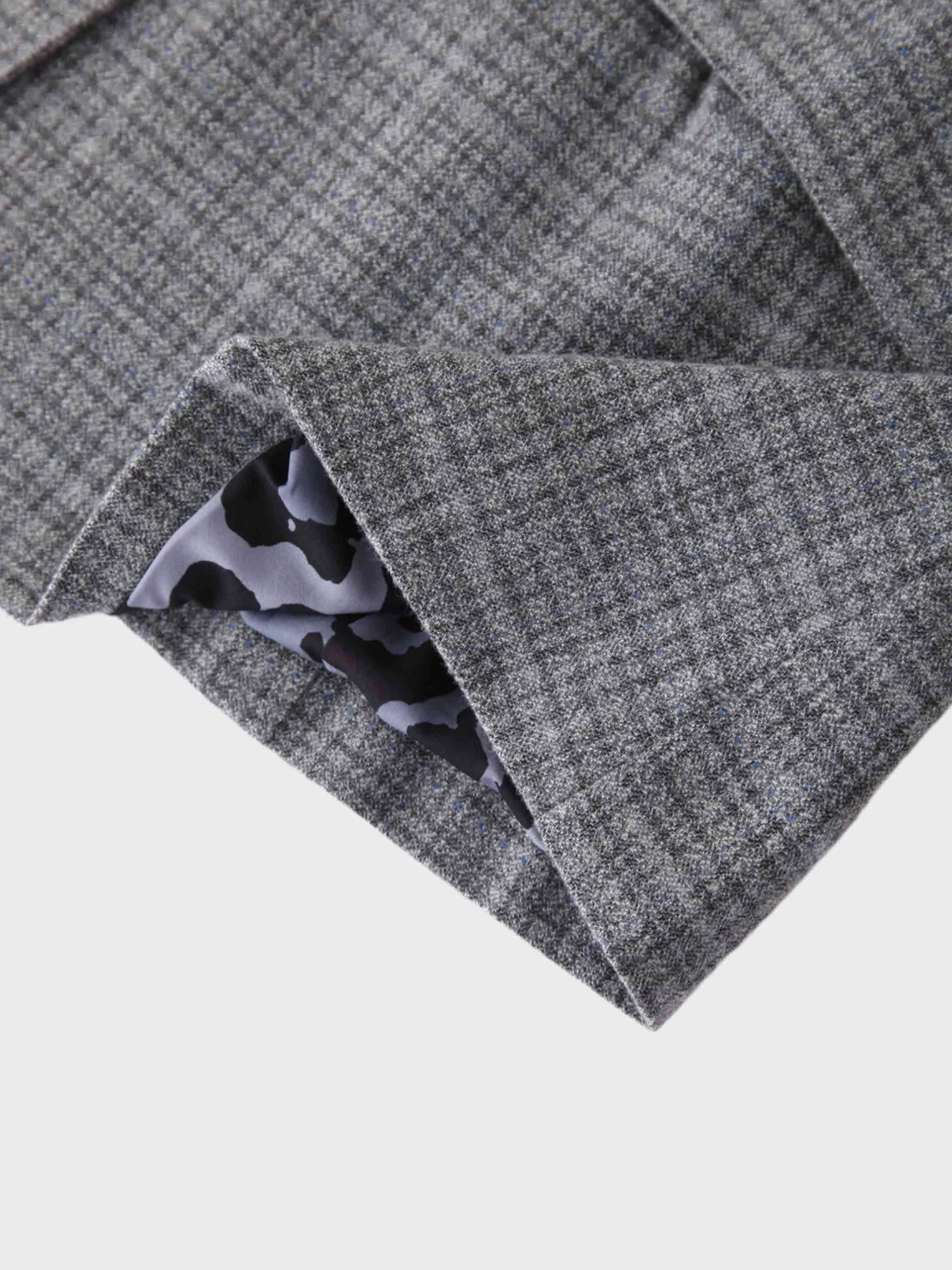 Fitted Blazer-Grey Plaid