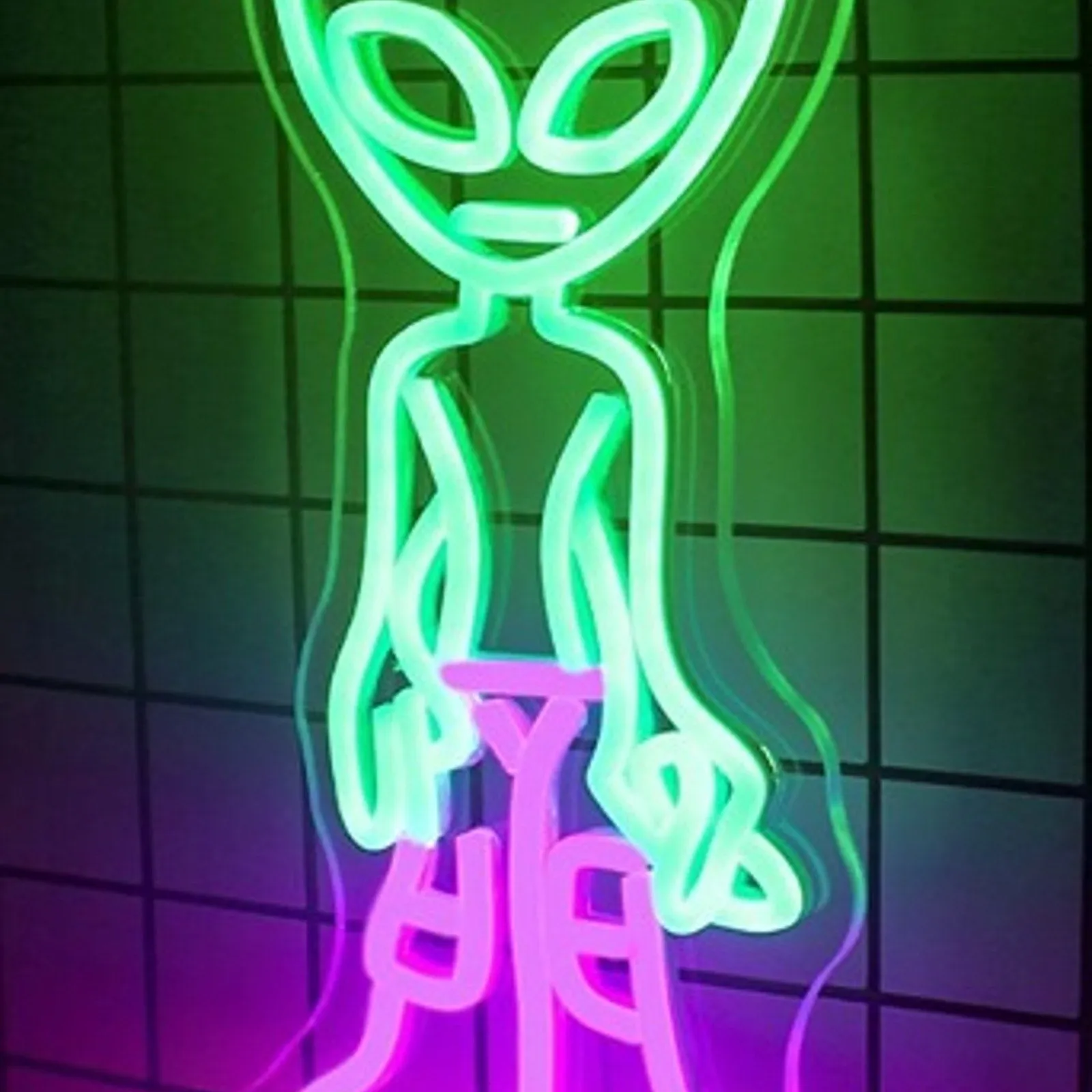 Fun Bright Alien Wearing Pink Cargo Pants & Shoes LED Night Light Decor