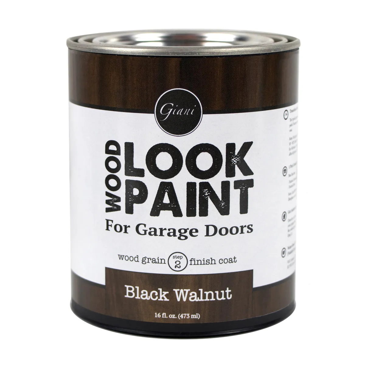Giani Black Walnut Wood Look Grain Finish Coat for Garage Doors