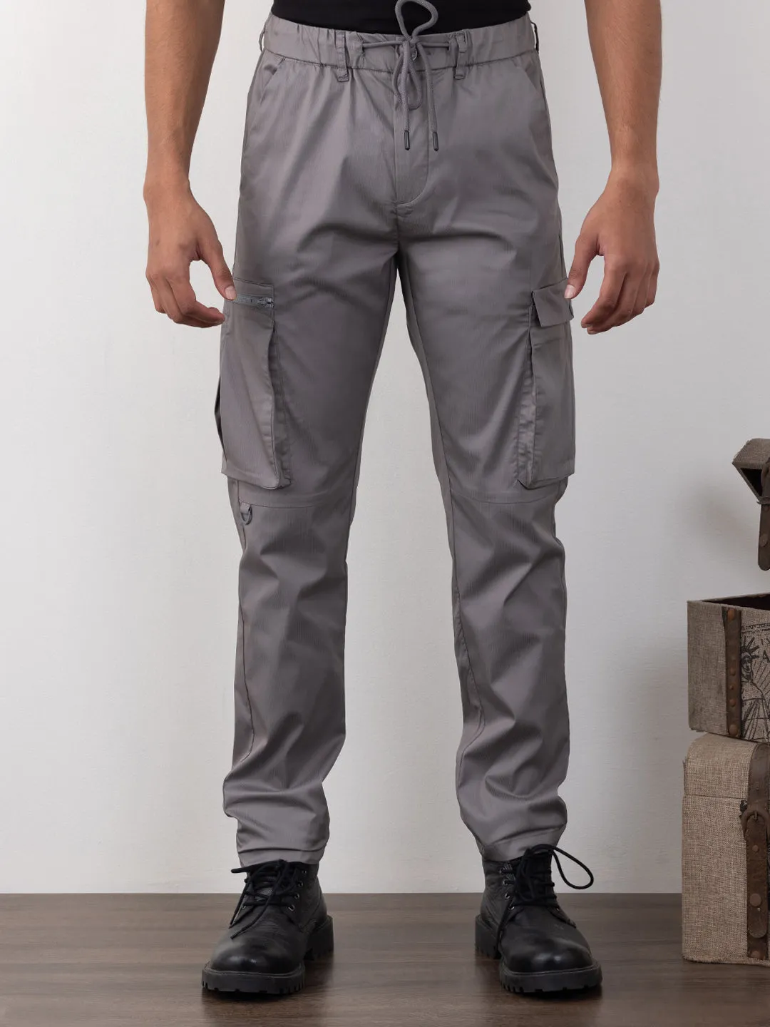 Grey Plain Comfort Pants