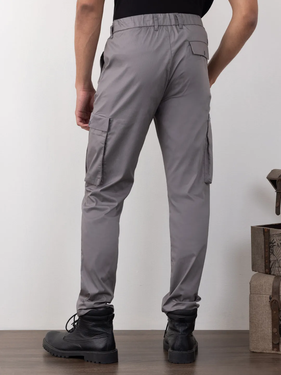 Grey Plain Comfort Pants