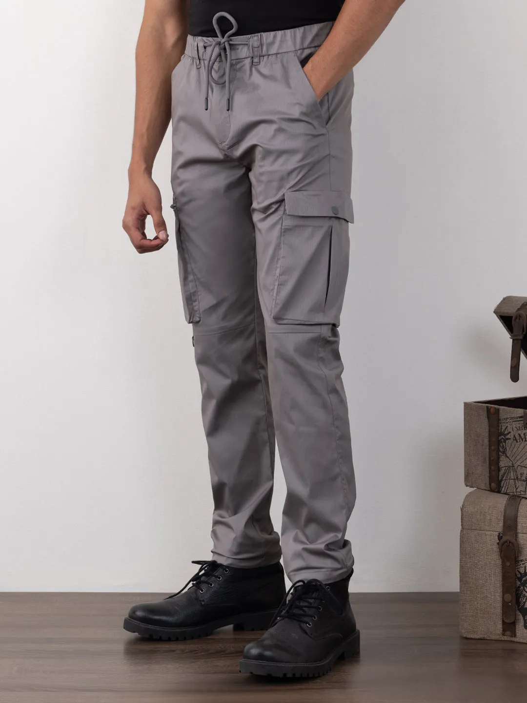 Grey Plain Comfort Pants