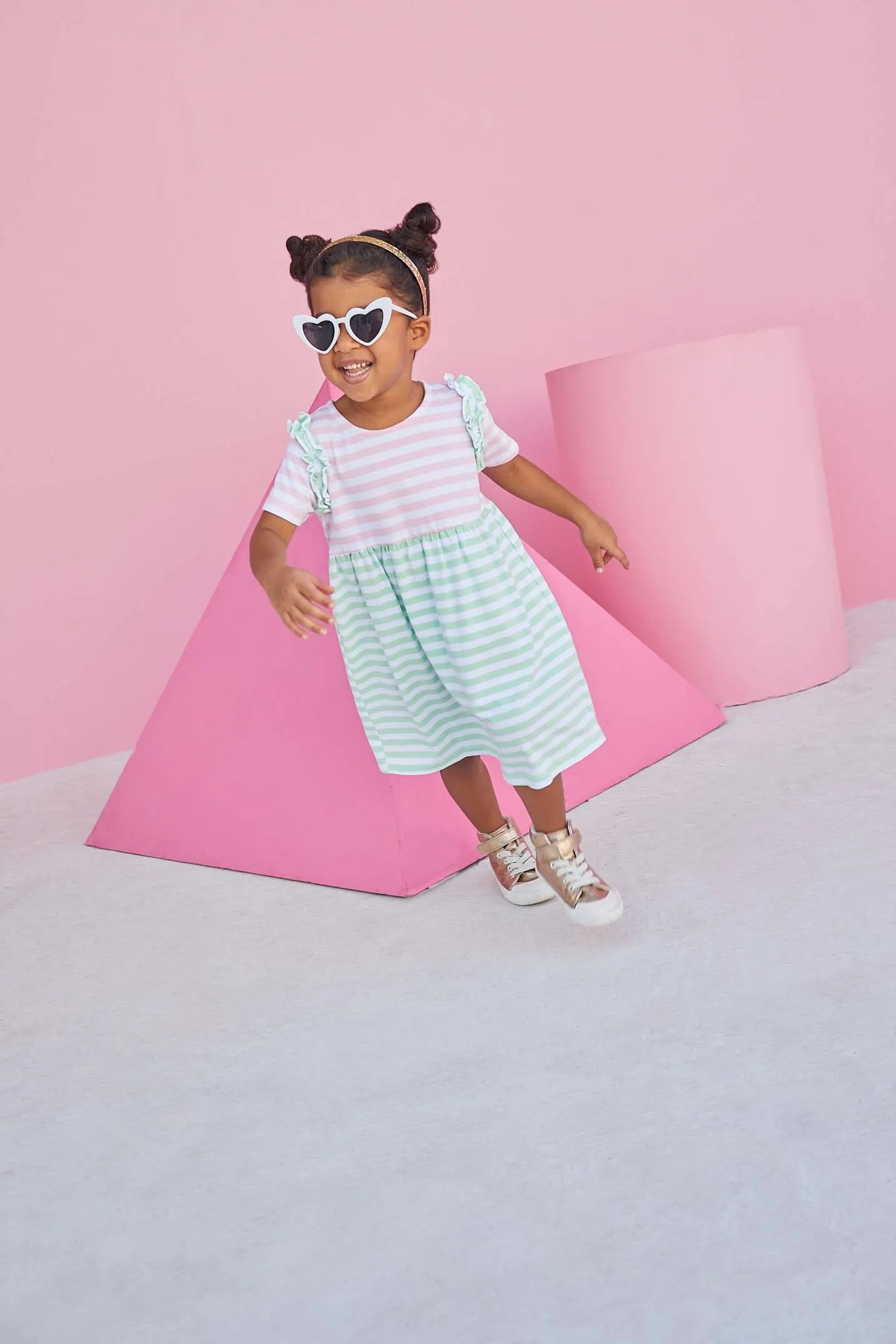 Helen Dress | Pink & Green Stripe Knit (2, 6)