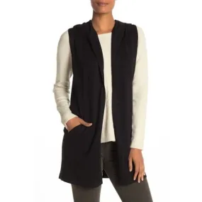 Hooded Sleeveless Cardigan Black - Cyrus