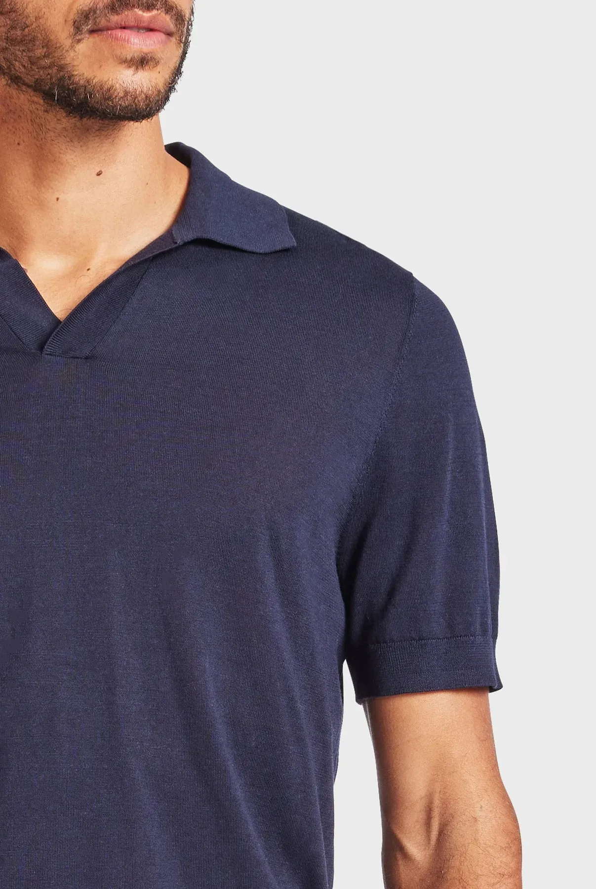 Irvine Knit Polo in Navy