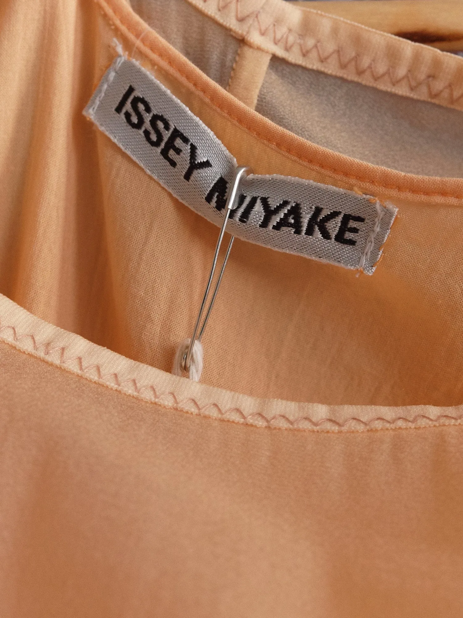 Issey Miyake apricot double layered knit sleeveless dress - S M