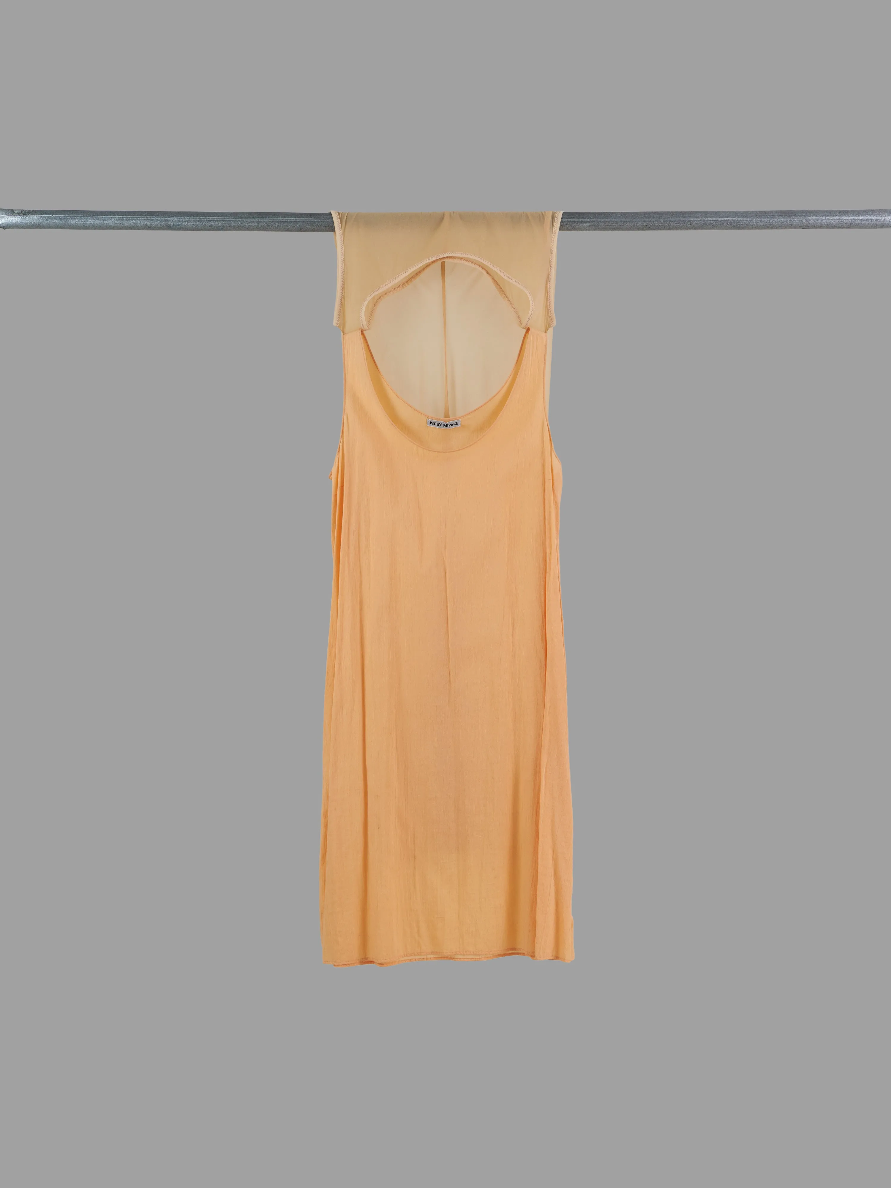 Issey Miyake apricot double layered knit sleeveless dress - S M