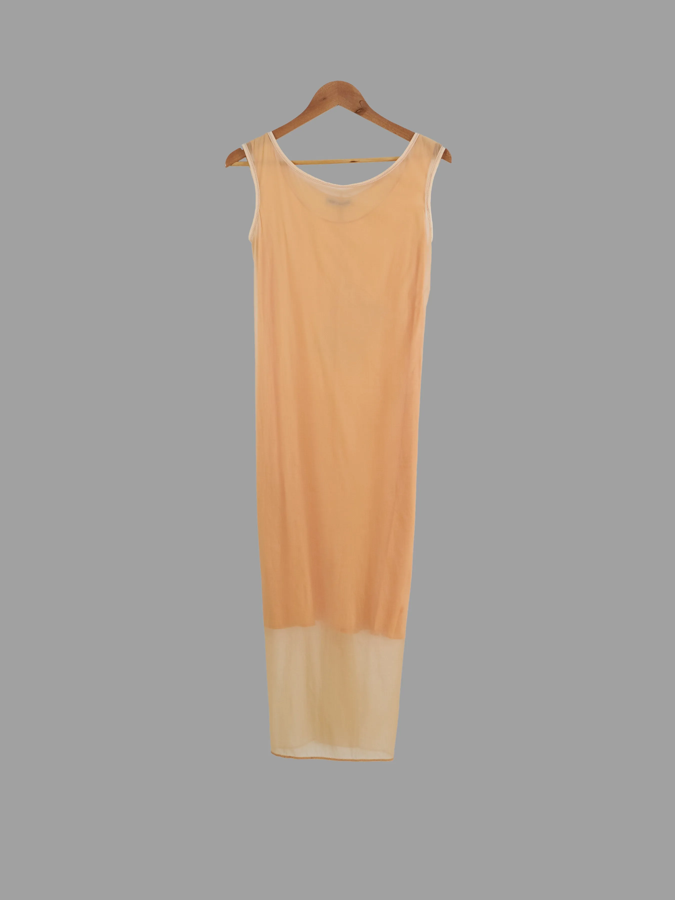 Issey Miyake apricot double layered knit sleeveless dress - S M