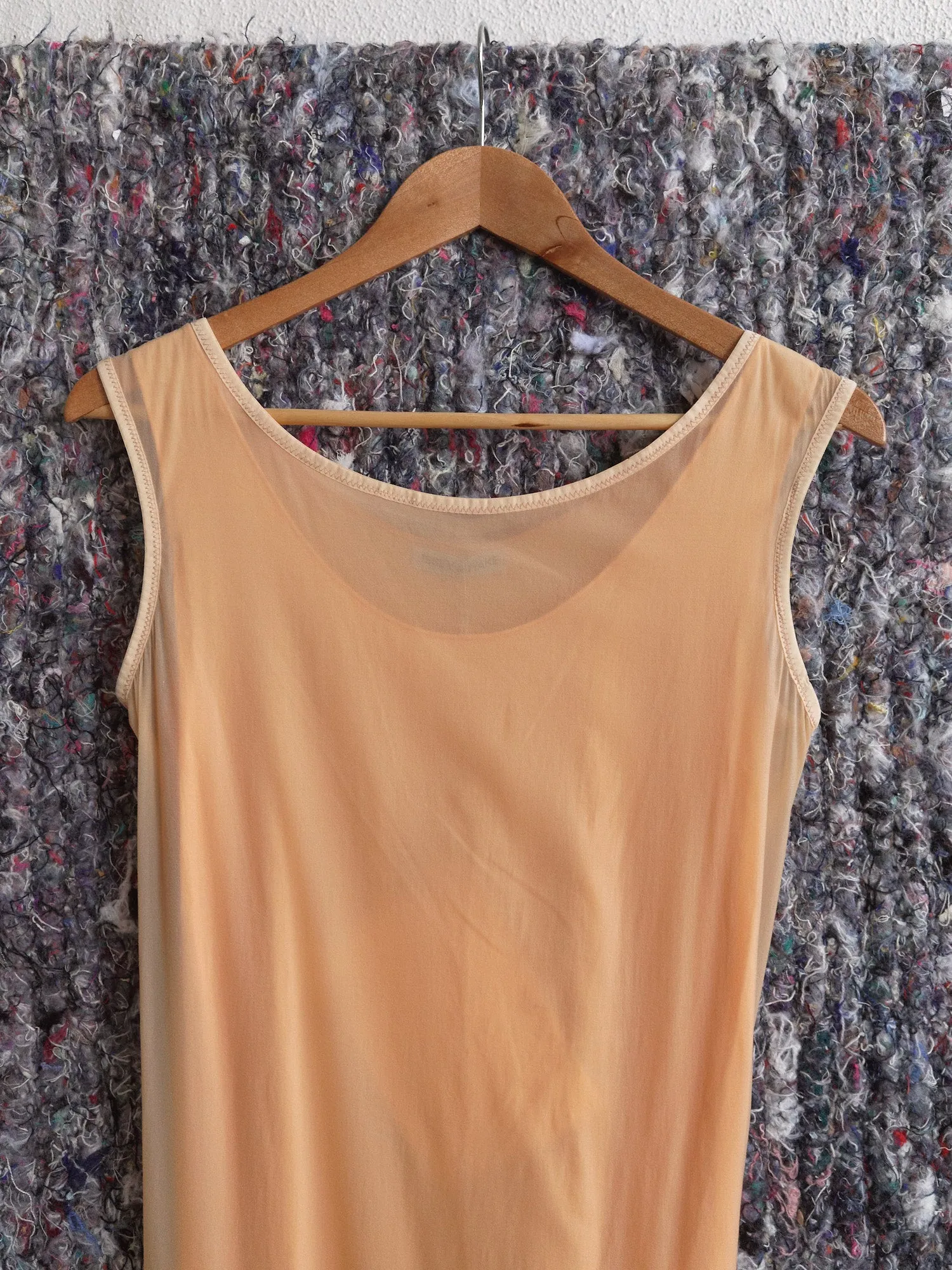Issey Miyake apricot double layered knit sleeveless dress - S M