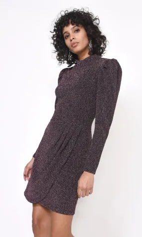 Jackie Metallic Knit Mock Neck Dress - FINAL SALE