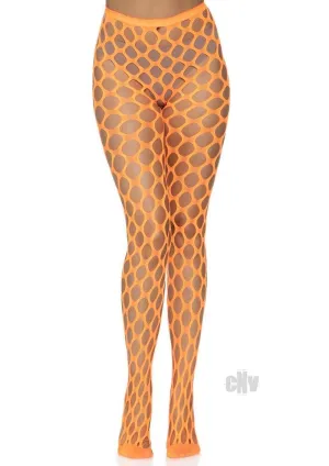 Jumbo Pothole Net Tights - Neon Orange - One Size