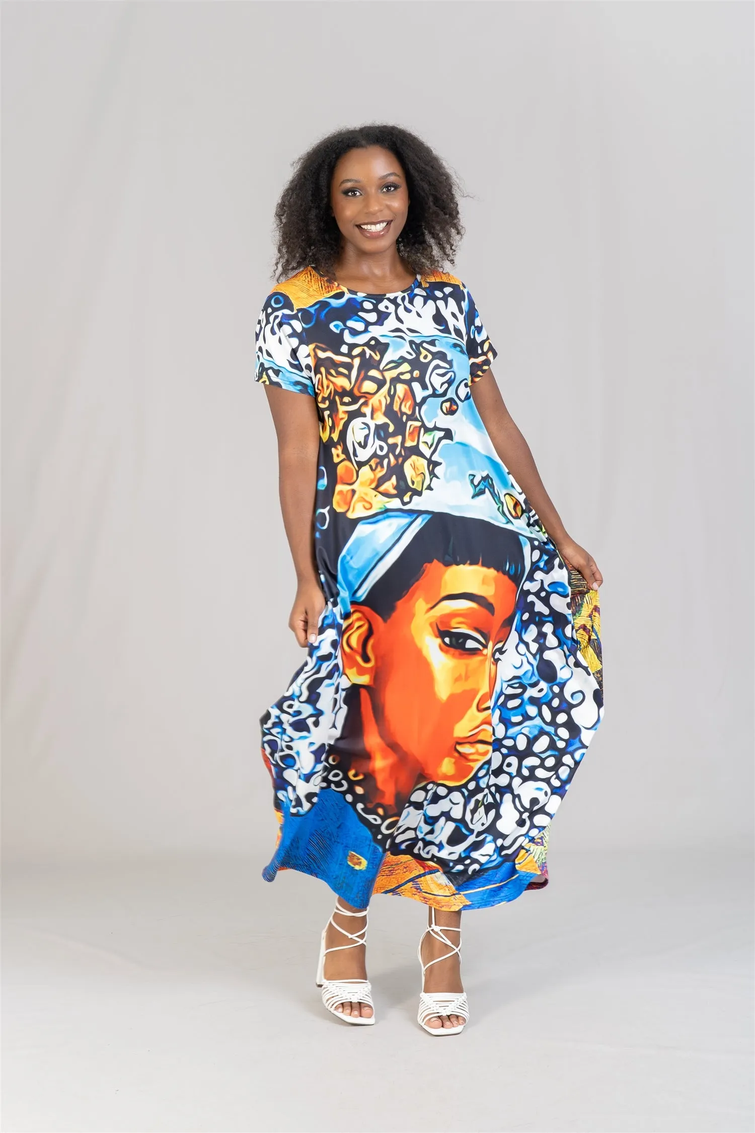 KaraChic CHH22042 Print Knit Maxi Dress