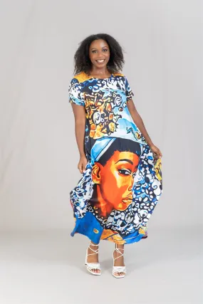 KaraChic CHH22042 Print Knit Maxi Dress
