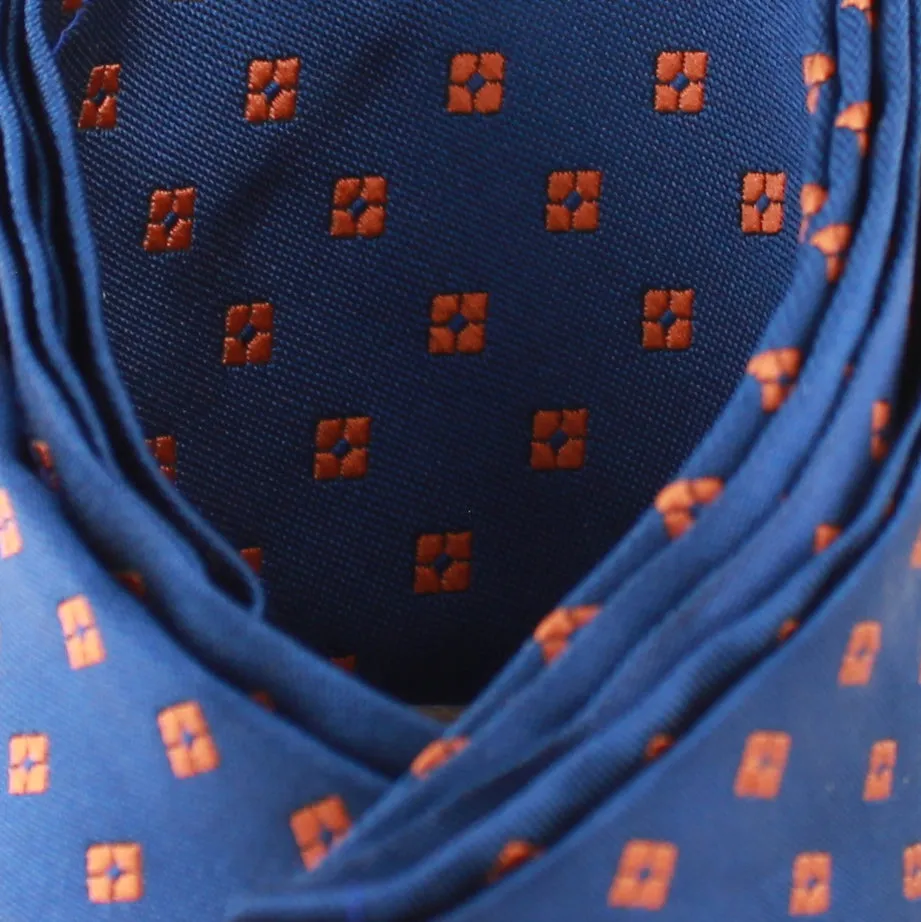 Kavove The Twining Dash Blue Pocket Square