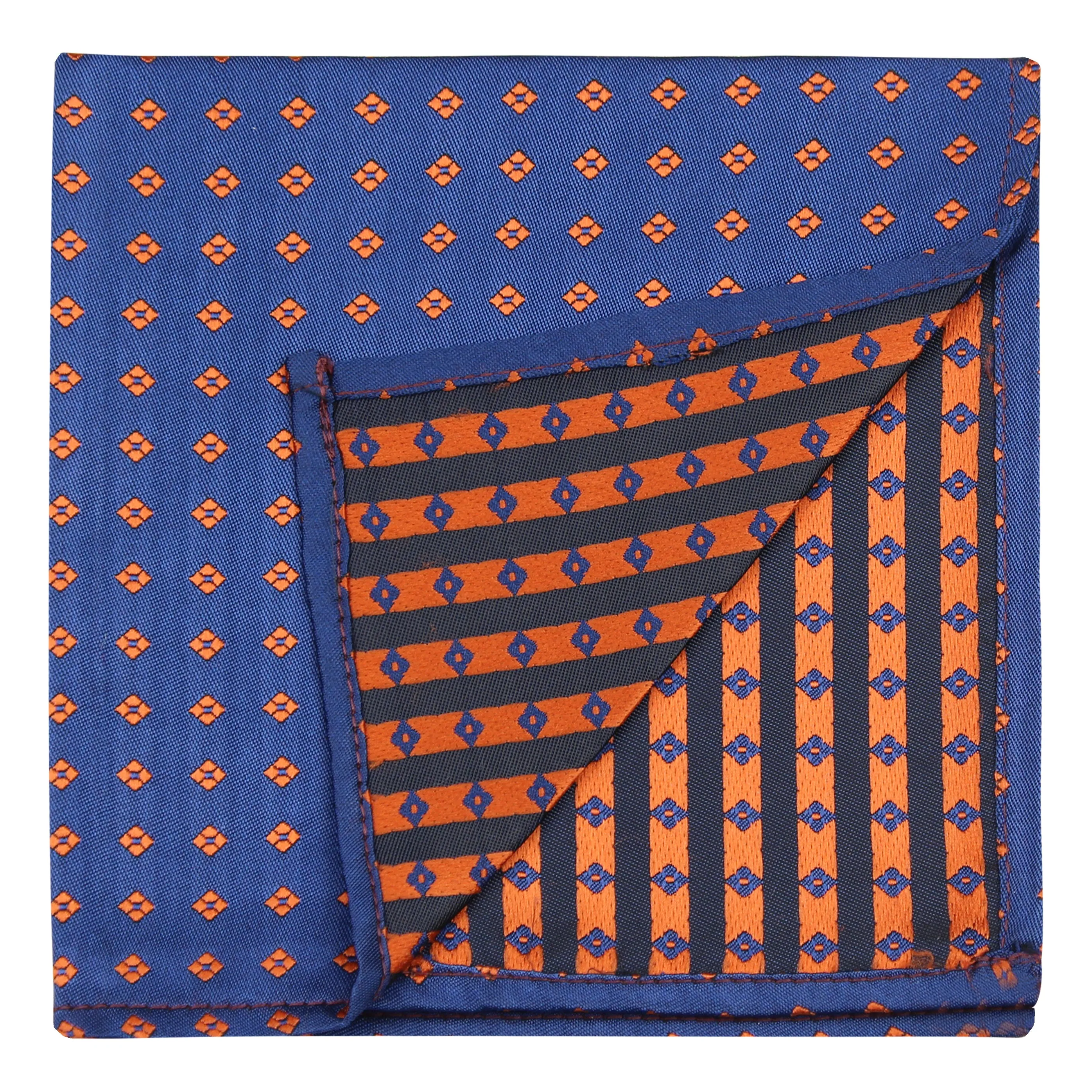 Kavove The Twining Dash Blue Pocket Square