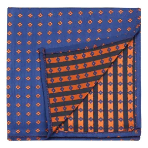 Kavove The Twining Dash Blue Pocket Square
