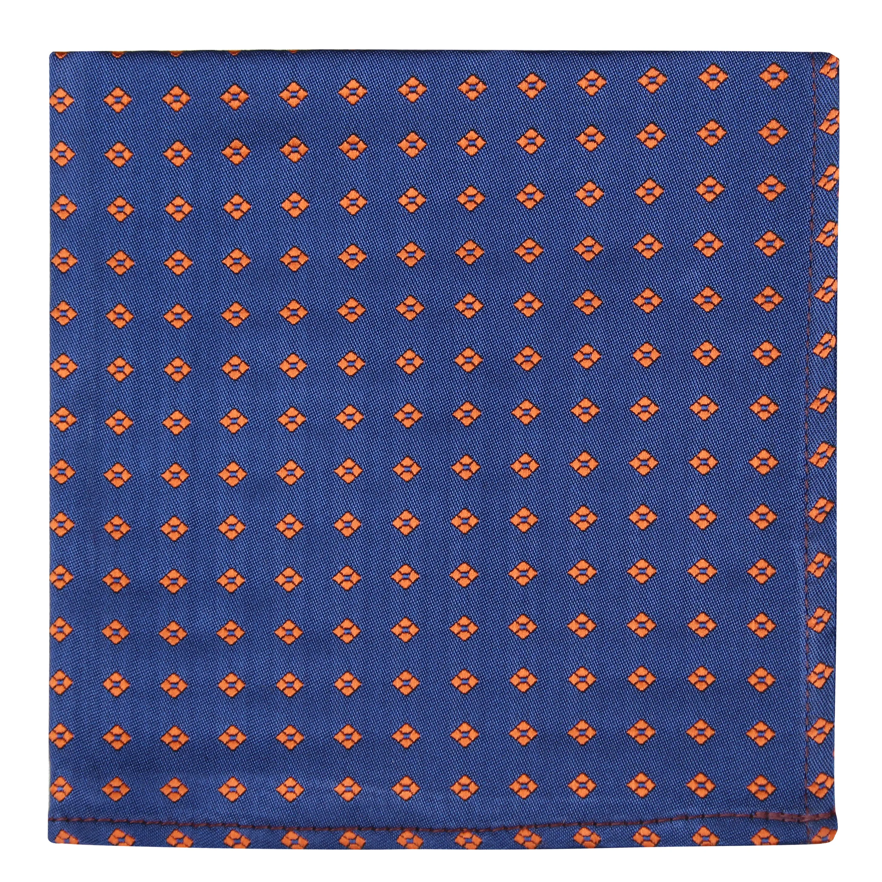 Kavove The Twining Dash Blue Pocket Square