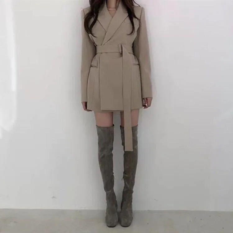 [Korean Style] Keith Buckle Belted Blazer