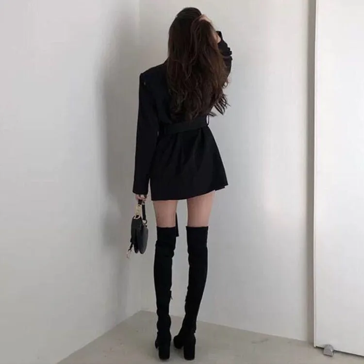 [Korean Style] Keith Buckle Belted Blazer