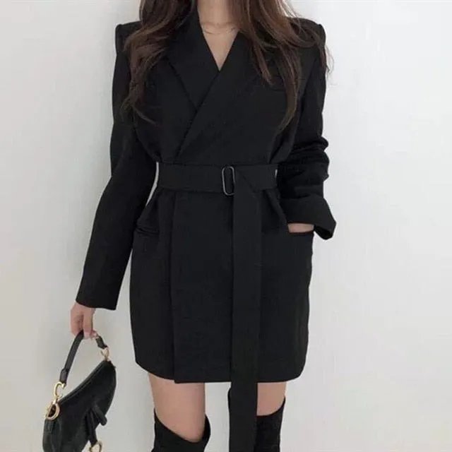 [Korean Style] Keith Buckle Belted Blazer