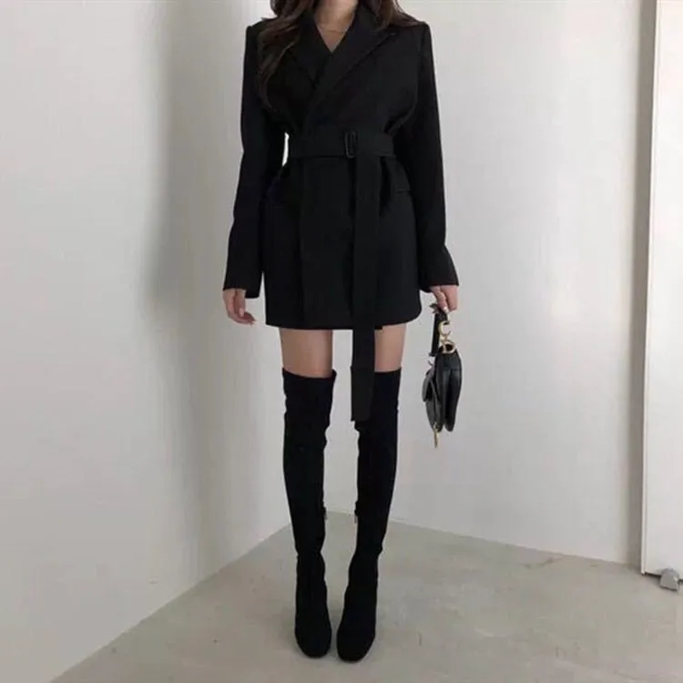 [Korean Style] Keith Buckle Belted Blazer