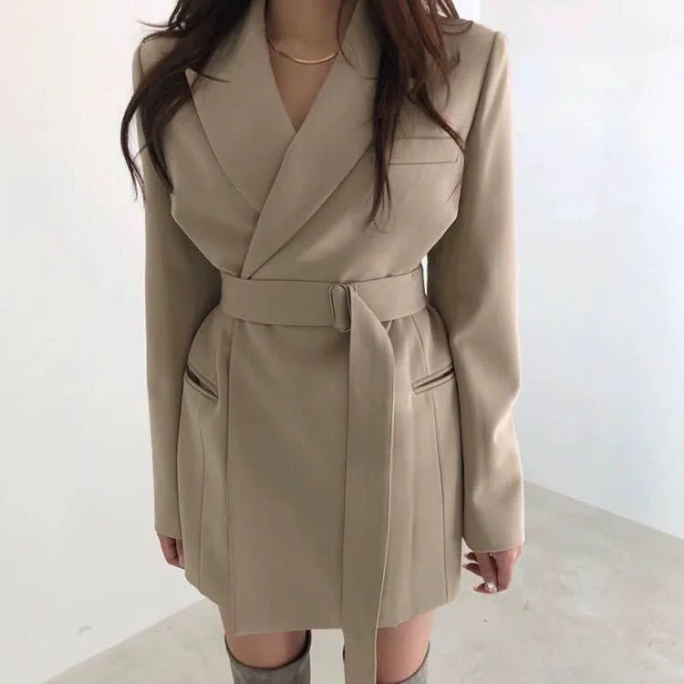 [Korean Style] Keith Buckle Belted Blazer