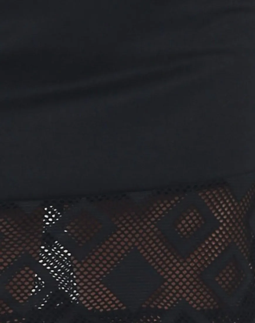 Lana Skirt in Diamond Net Black