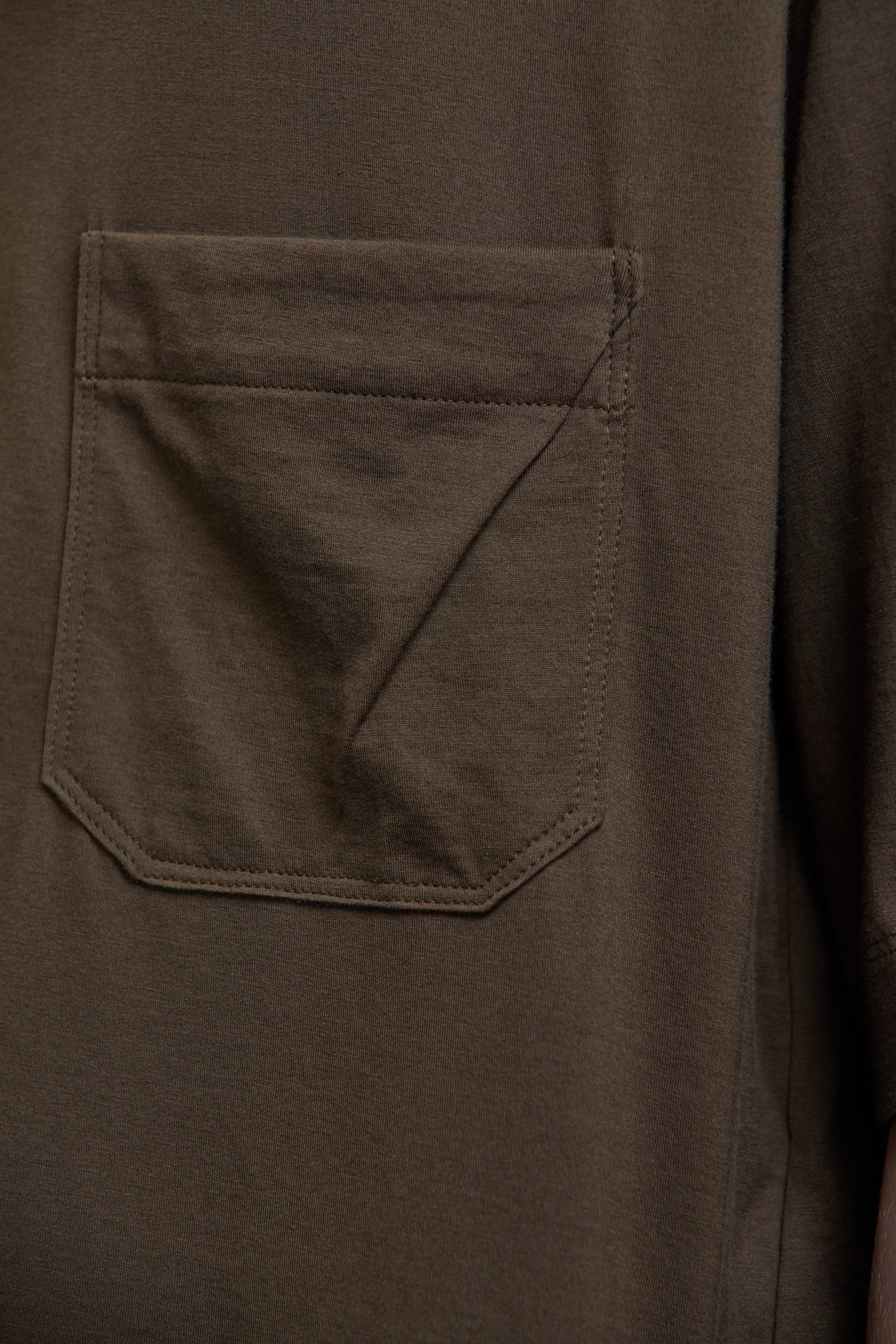 LAYERED HENLEY-NECK T-SHIRT