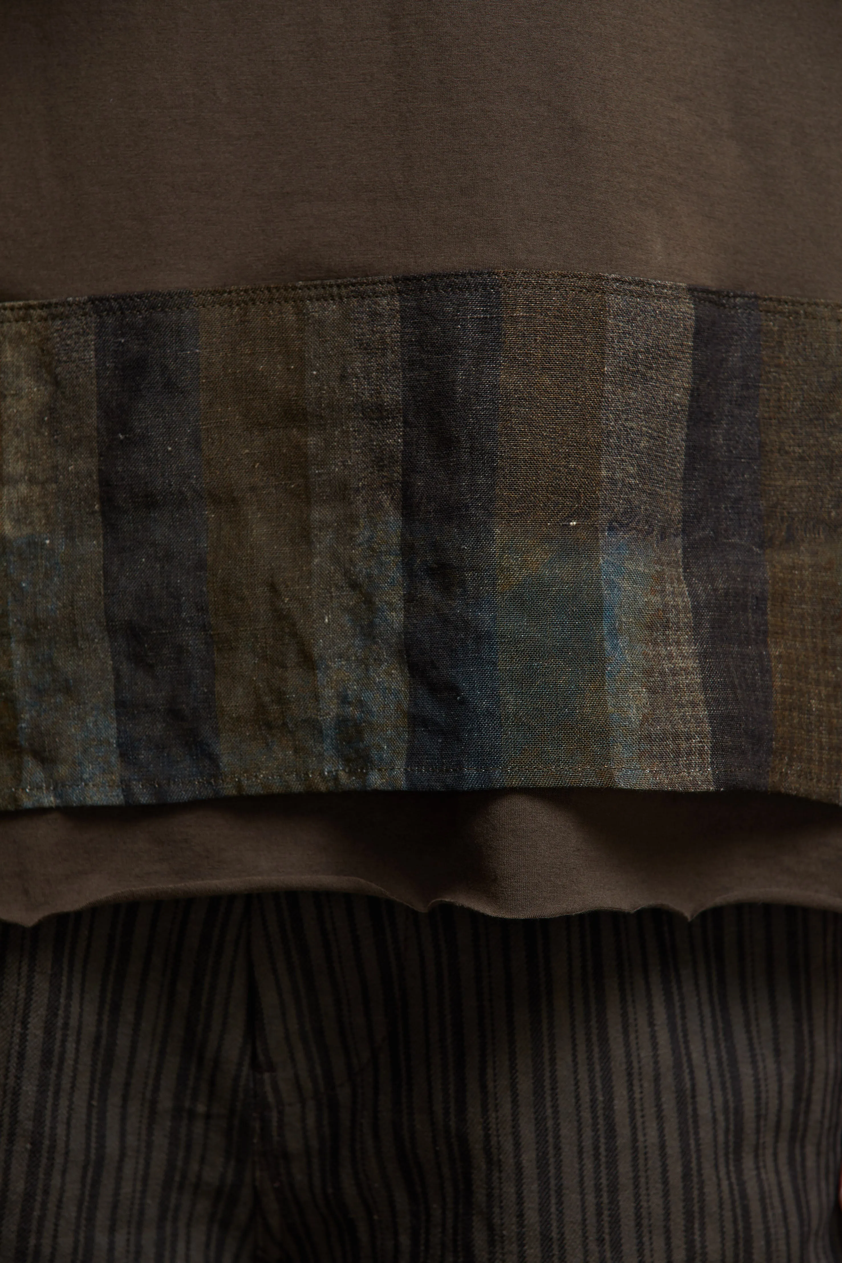 LAYERED HENLEY-NECK T-SHIRT