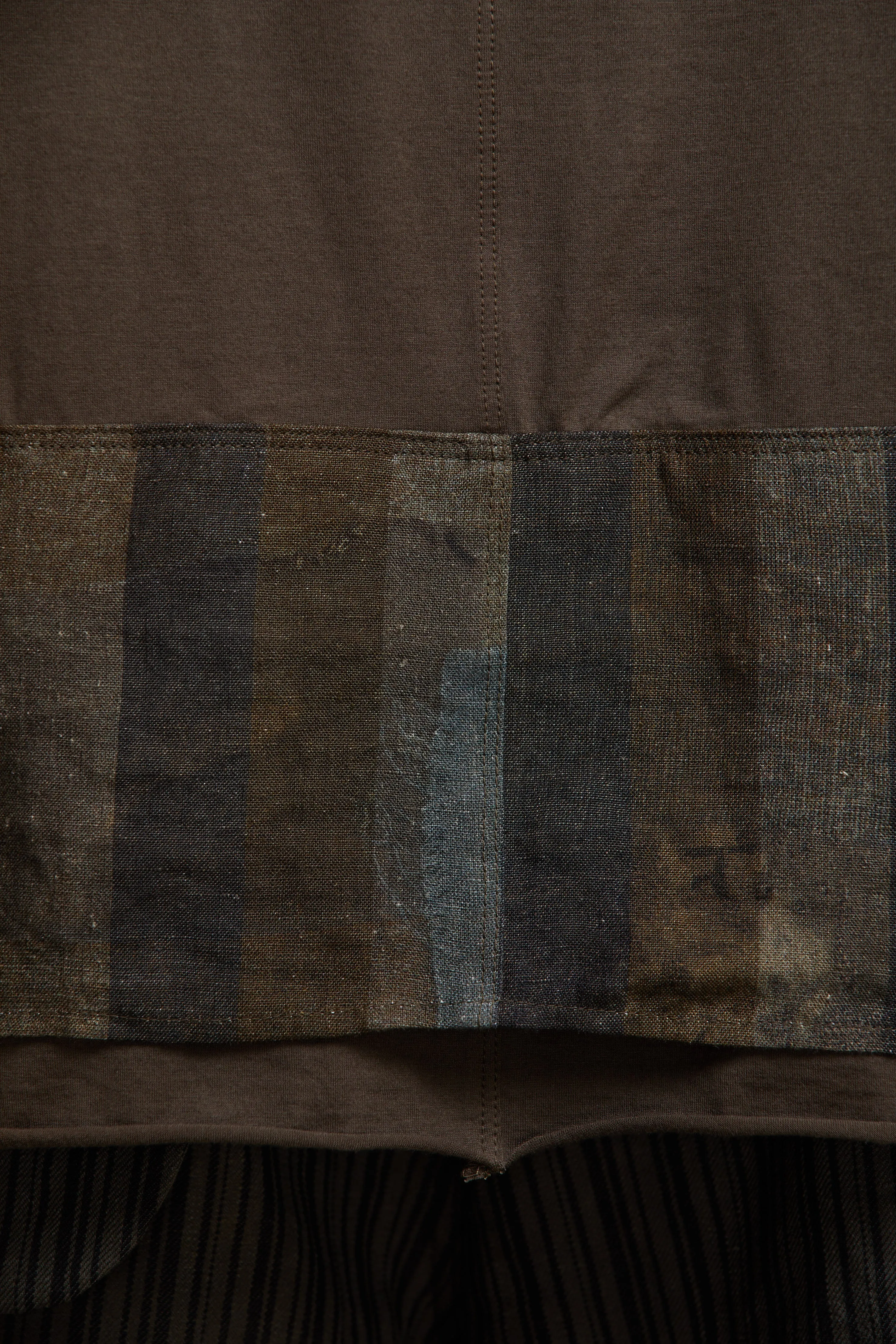 LAYERED HENLEY-NECK T-SHIRT