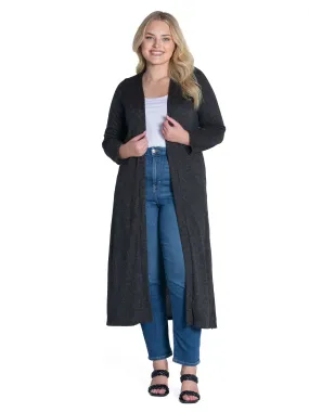 Long Duster Open Front Plus Size Knit Cardigan