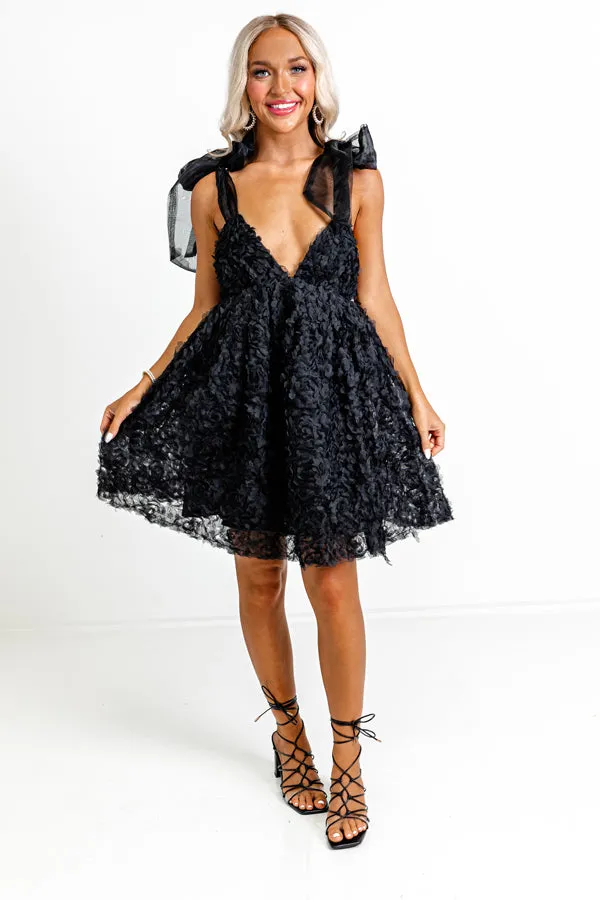 Lost In Your Eyes Mini Dress In Black