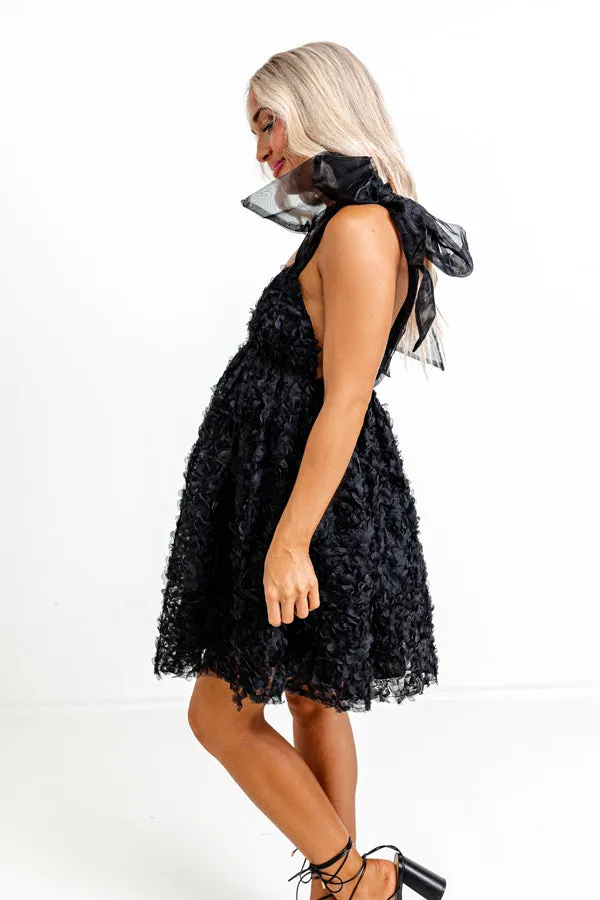 Lost In Your Eyes Mini Dress In Black