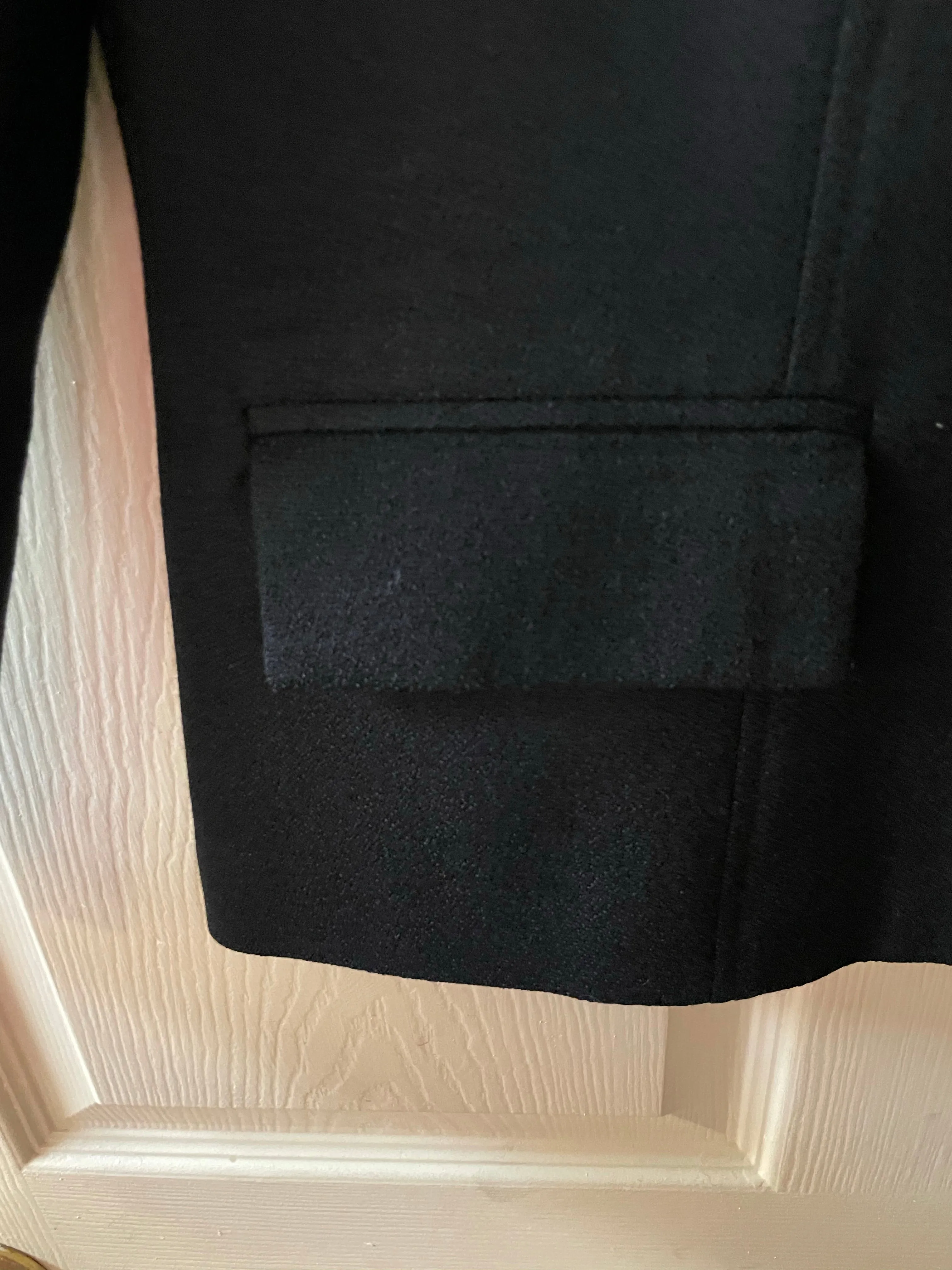 <€€* Womens Size 8 RAFAELLA Black Wool Jacket Blazer Gold Button Up