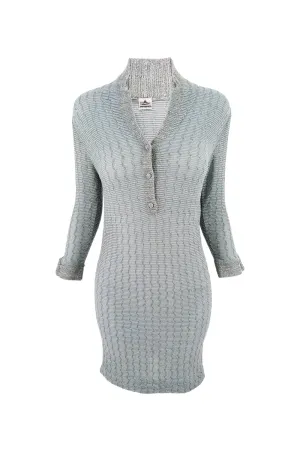 Luisa Spagnoli Vintage Pastel Blue & Silver Knit Dress, 1960s
