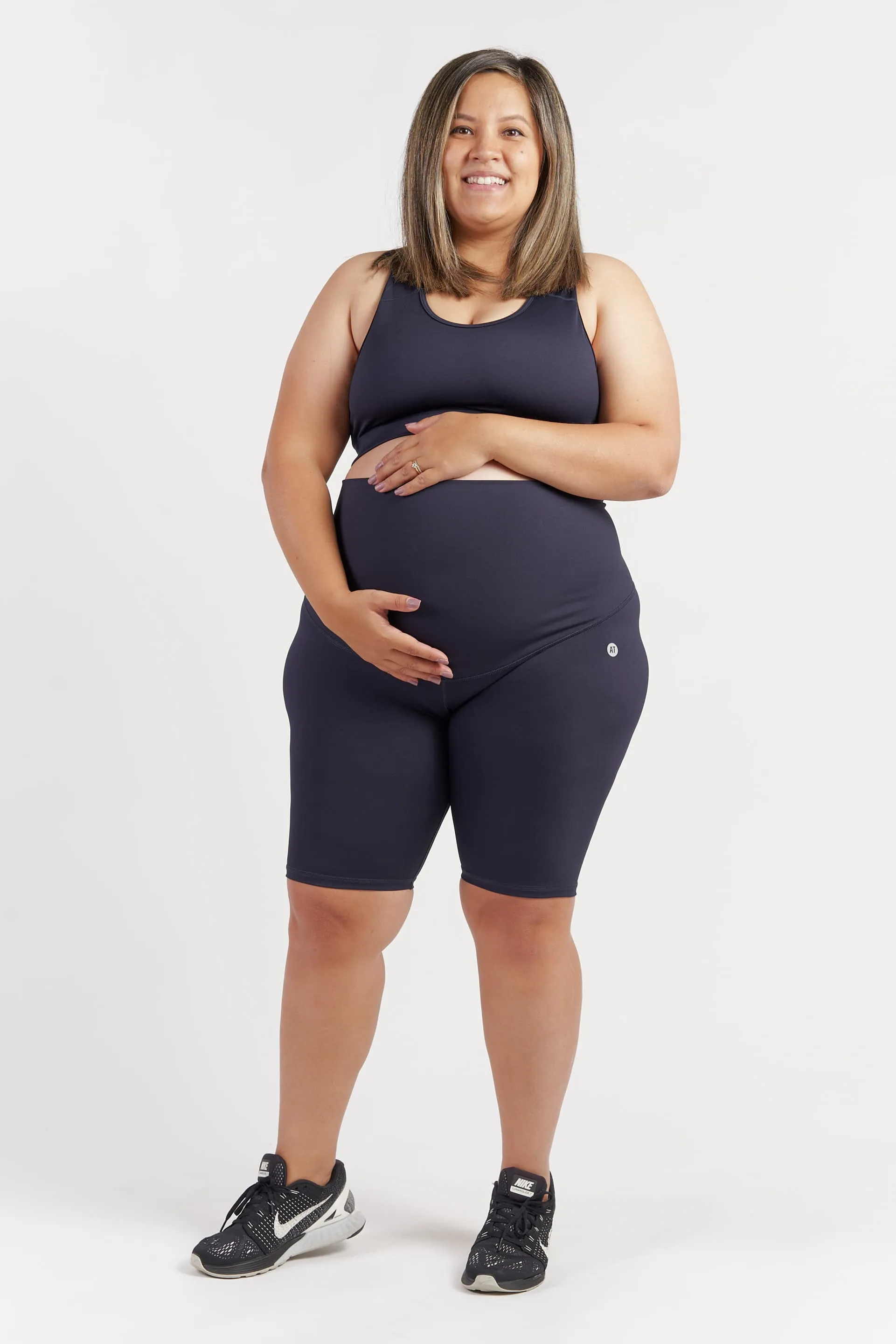 Mama Maternity Bike Shorts - Navy