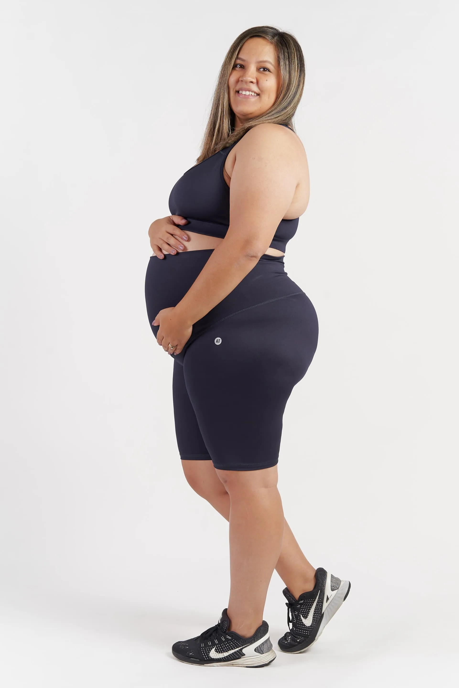 Mama Maternity Bike Shorts - Navy